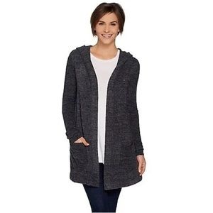 Barefoot Dreams Grey Hooded Cardigan